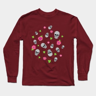 Skulls and flowers Long Sleeve T-Shirt